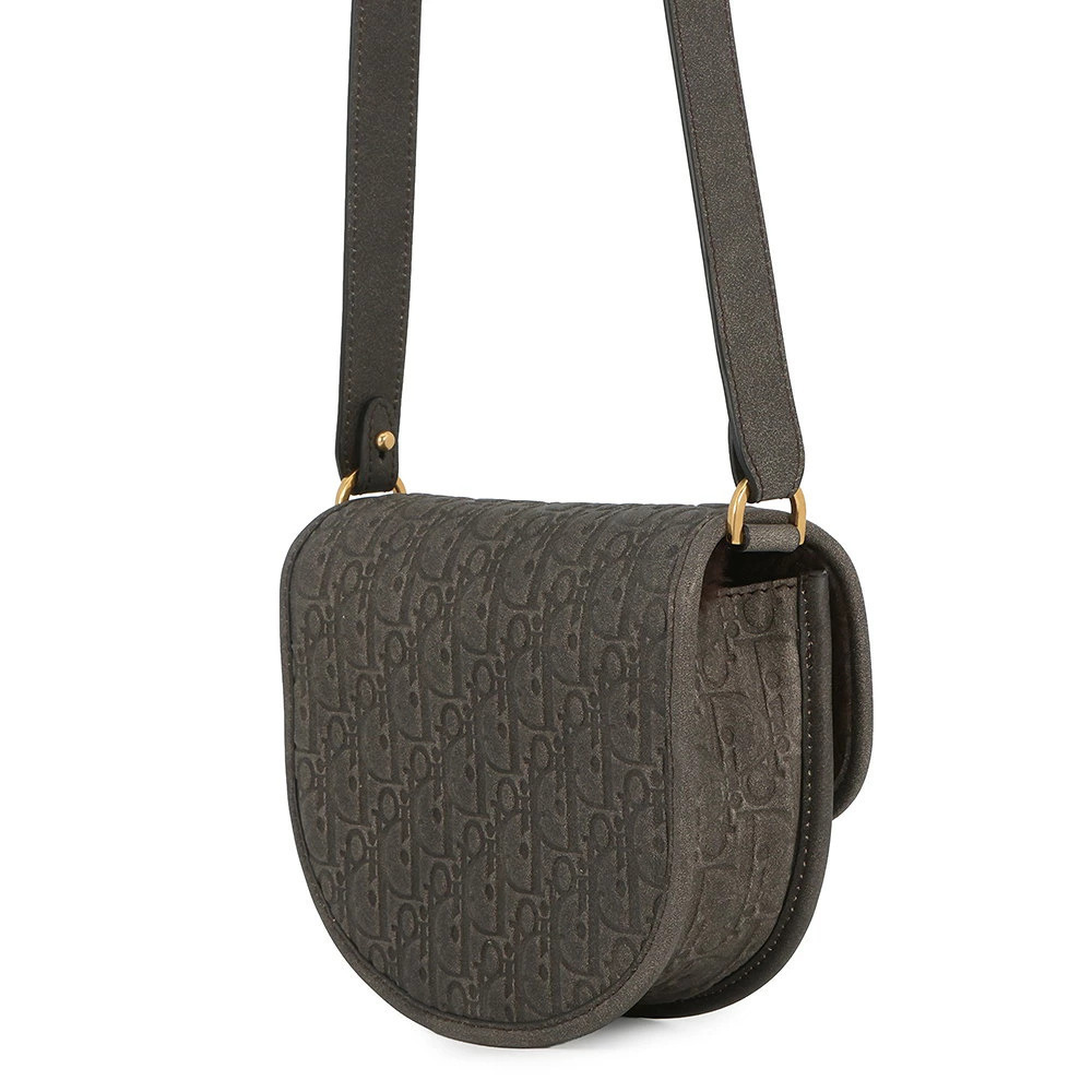 Dior Embossed Bag Oblique Gallop Christian Shoulder Blue